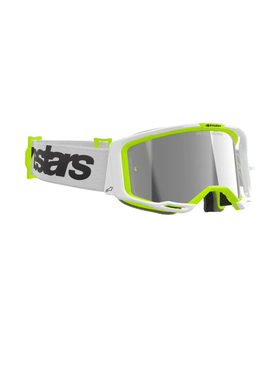 Alpinestars Goggle Vision 8 WORDMARK Vit/Gul Fluo/Spegel Silver
