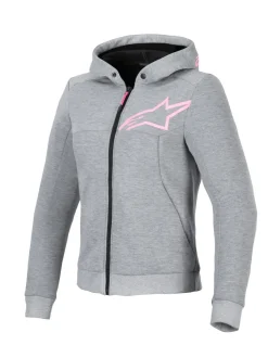 Alpinestars Hoodie Dam Chrome v2 Grå/Rosa