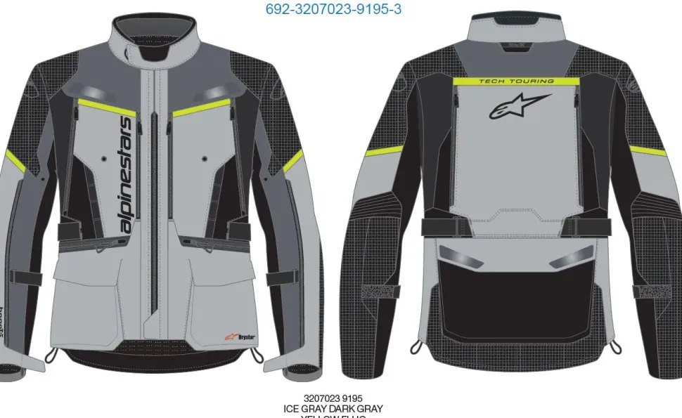 Alpinestars Jacka Bogota Pro Drystar Grå/Gul Fluo