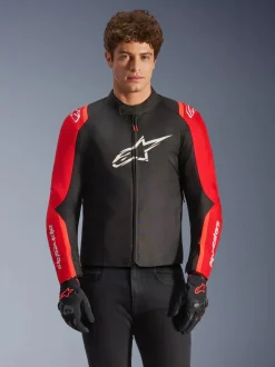 Alpinestars Jacka T-SPS v2 Vattentät Svart/Röd Fluo