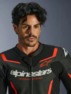 Alpinestars Skinnjacka GP Force v2 Svart/Fluo Röd