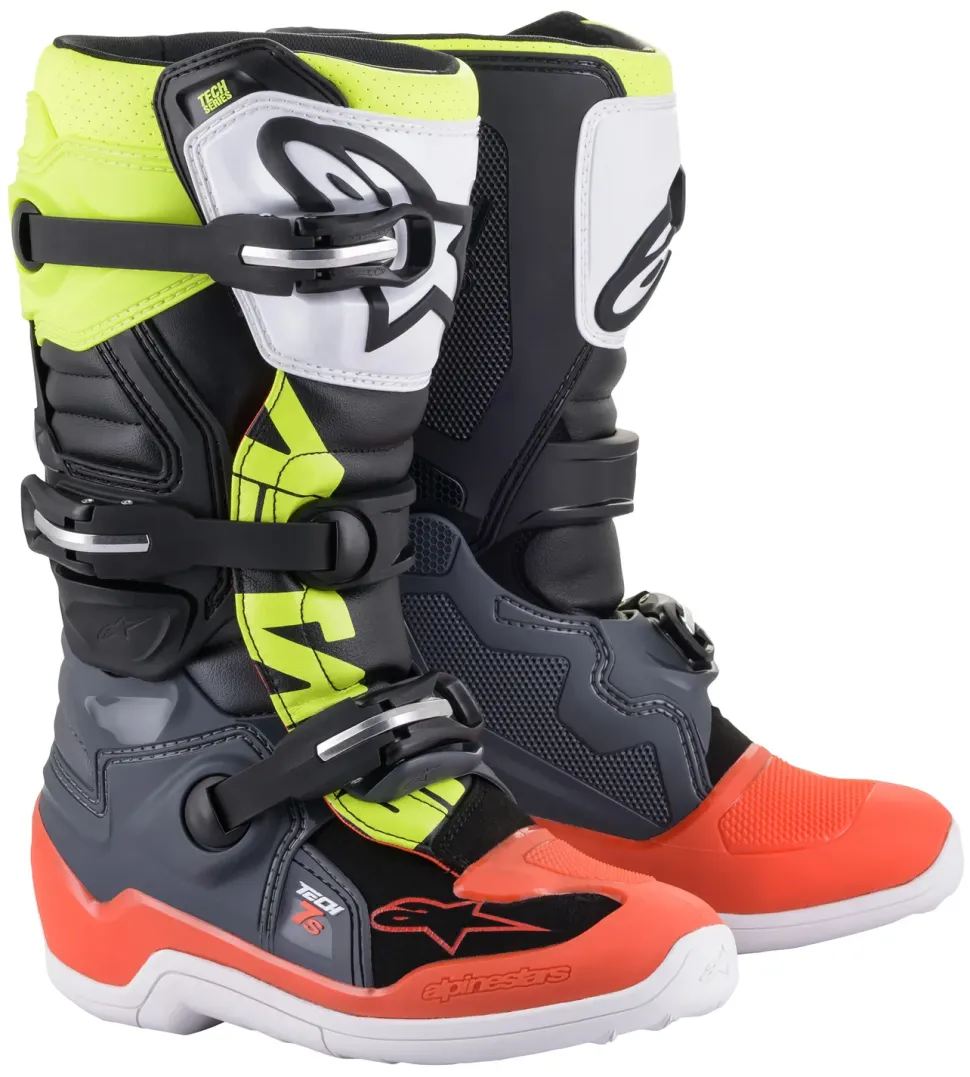 Alpinestars Stövel Tech 7s junior Gr/Röd/Gul Fluo