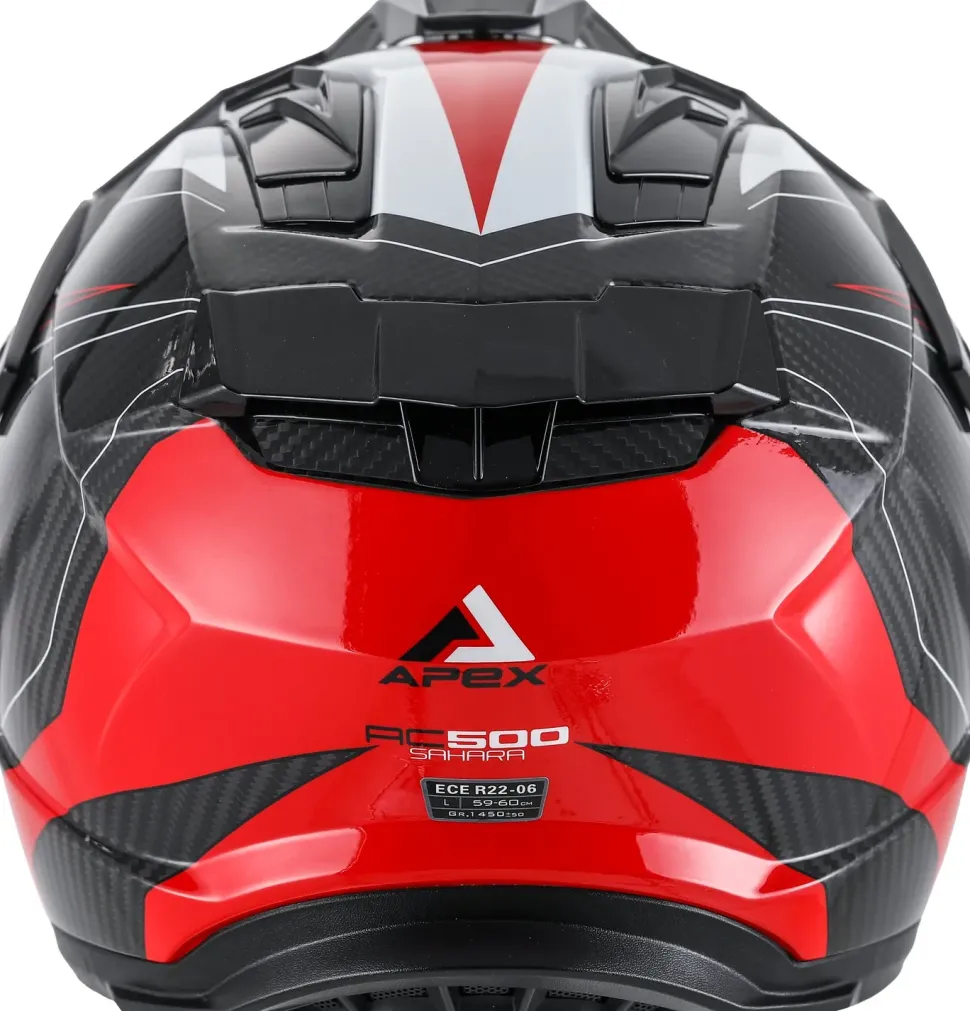 APEX Hjälm AC500 Carbon Sahara vit/röd/blå glansig