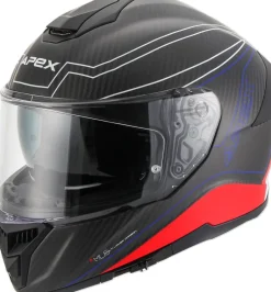 APEX Hjälm FC500 Carbon Assen vit/röd/blå matt