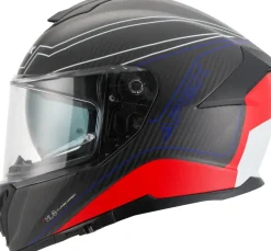 APEX Hjälm FC500 Carbon Assen vit/röd/blå matt