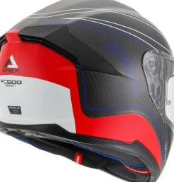 APEX Hjälm FC500 Carbon Assen vit/röd/blå matt