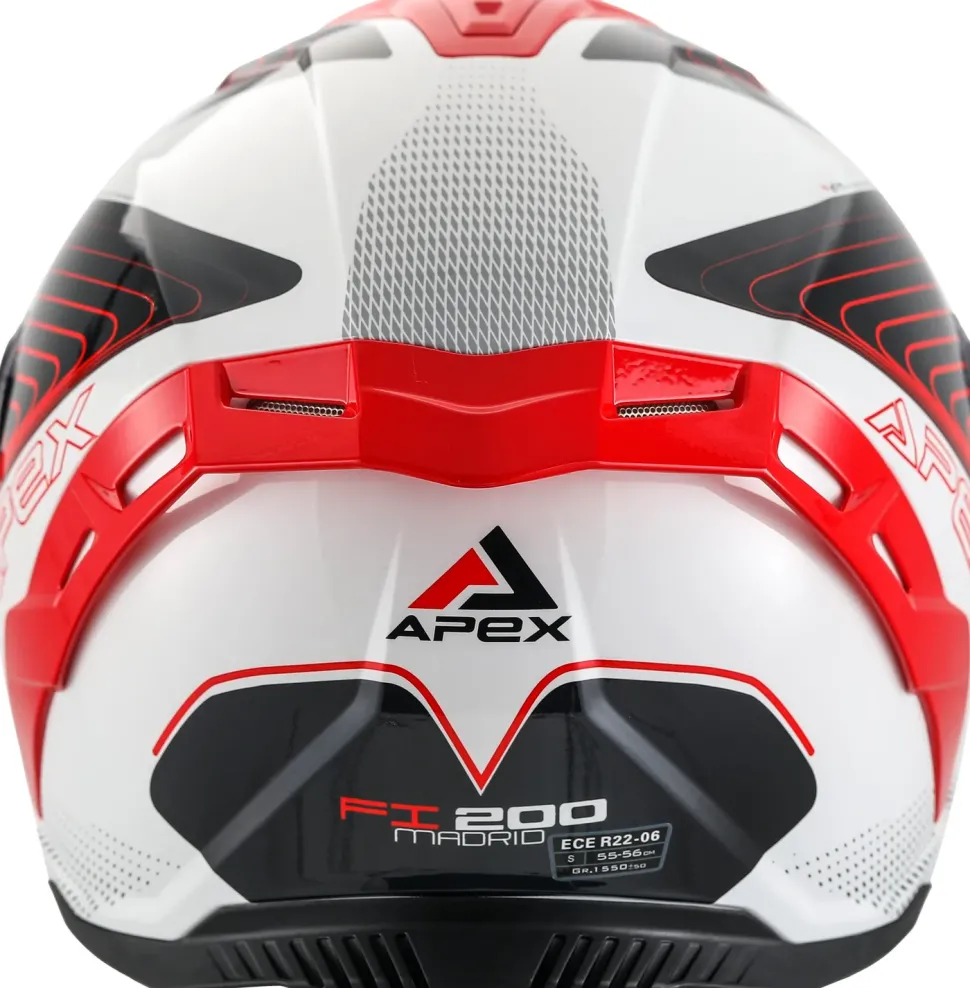APEX Hjälm FI200 Madrid vit/röd