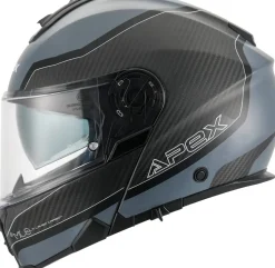 APEX Hjälm MC500 Carbon Dolomites svart/grå/silver glansig