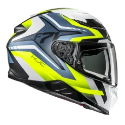 HJC Hjälm F71 Fes Vit/Fluo Gul/Blå MC3HSF