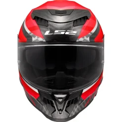 Hjälm Ls2 Ff807 Dragon Carbon Trax Röd/Vit