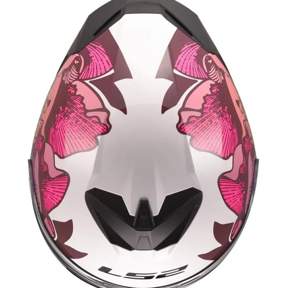 Hjälm Ls2 Ff820 Rapid Iii Poppies Ii Vit/Rosa