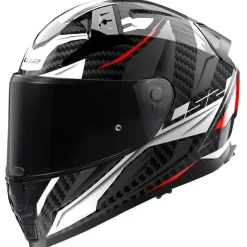 Hjälm Ls2 Ff811 Vector Ii Carbon Savage Vit/Röd/Grå