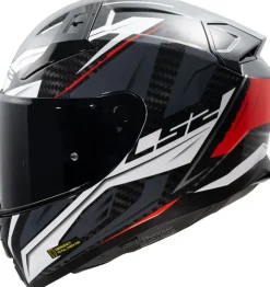 Hjälm Ls2 Ff811 Vector Ii Carbon Savage Vit/Röd/Grå