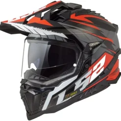 Hjälm Ls2 Mx701 Explorer Spire Svart/Titangrå/Röd