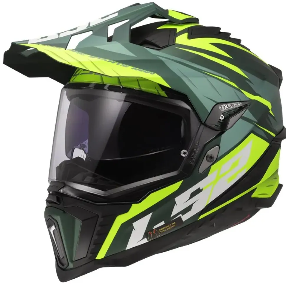 Hjälm Ls2 Mx701 Explorer Srire Grön/Gul