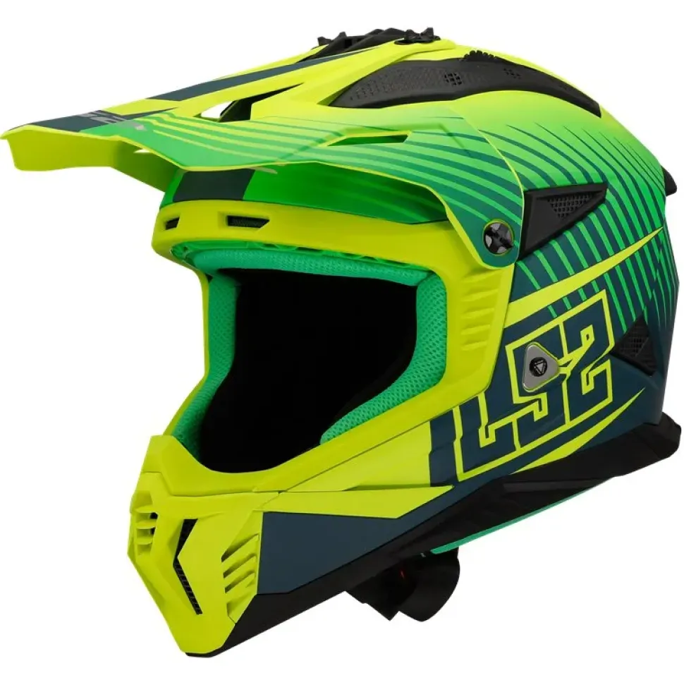 Hjälm Ls2 Mx708 Fast Ii Duck Matt Grön/Gul