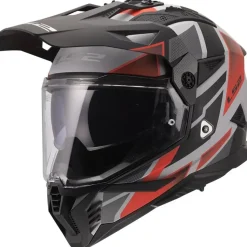 Hjälm Ls2 Mx702 Pioneer Ii Block Grå/Röd
